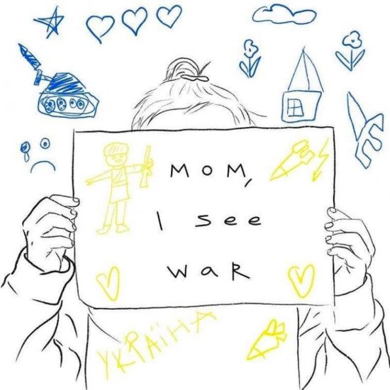 Kindheit im Krieg: Kinderzeihnung Mom, I see war